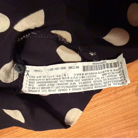 Zara Trafaluc Women’s Black & White Polka Dot Sleeveless Blouse Top size Large - Picture 7 of 10